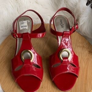 East 5th | Red Mariah Patent Leather Strappy Open Toe Heels NWT 9M